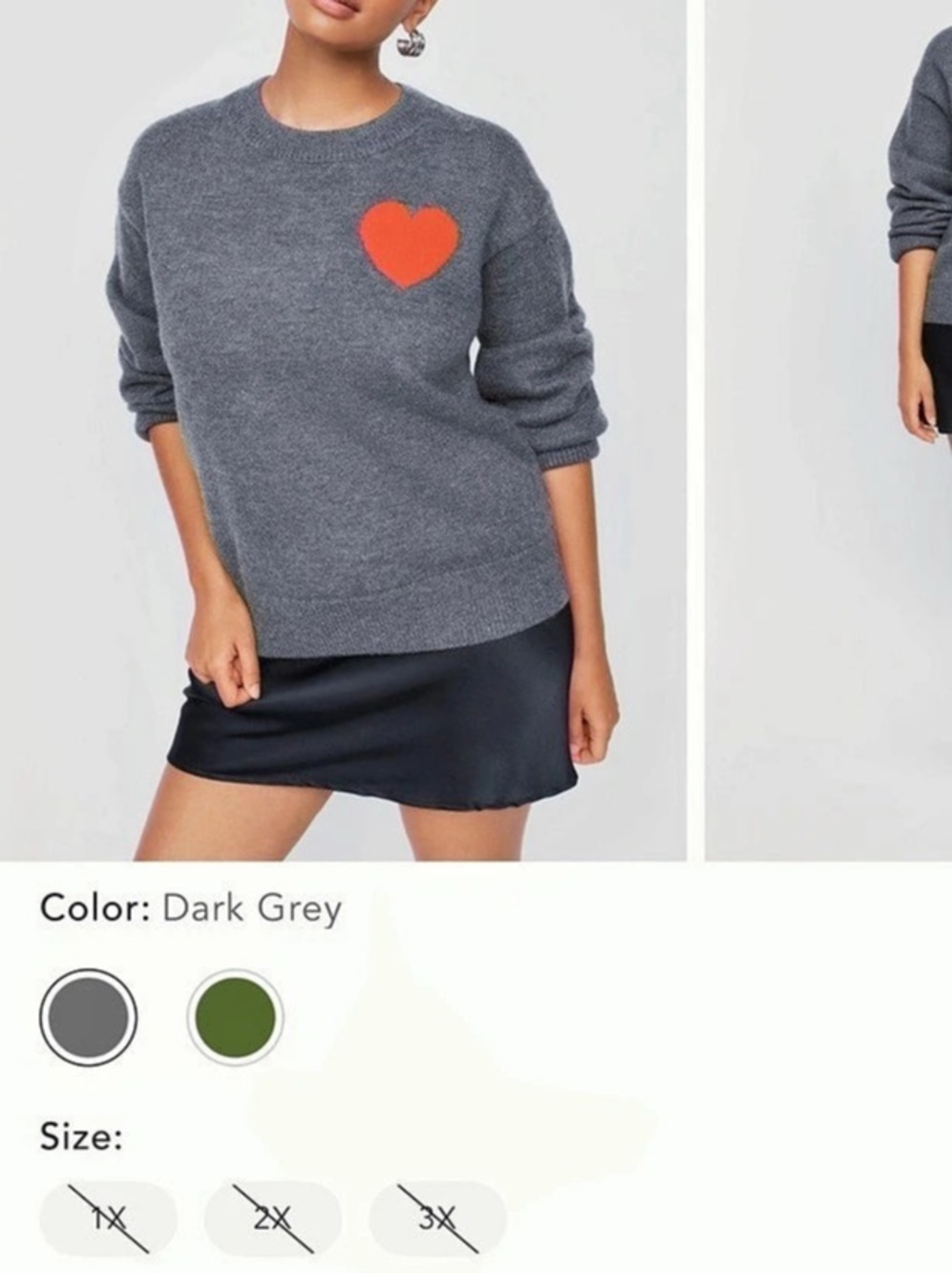 English Factory Plush Heart Patch Sweater Heart Patch Sweater in Gray Like New